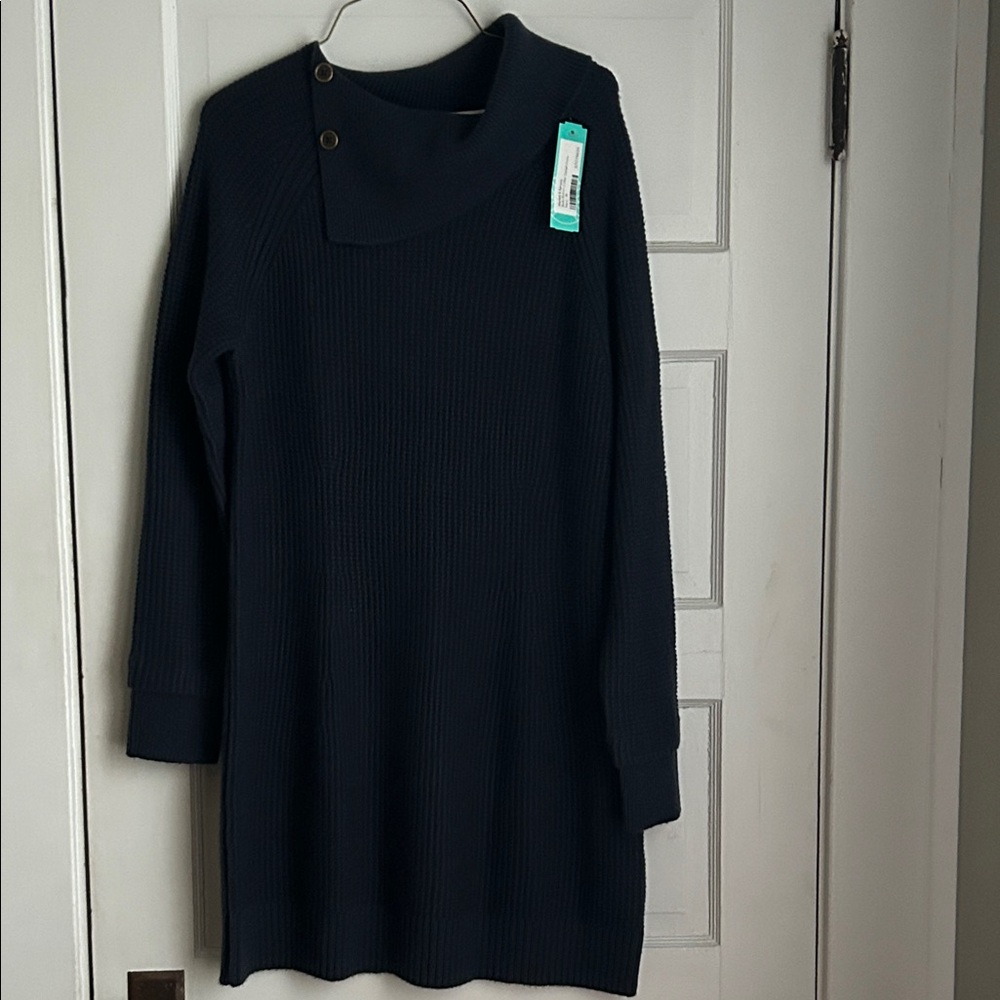 Market & Spruce Dark Blue Cowl Neck Sweater